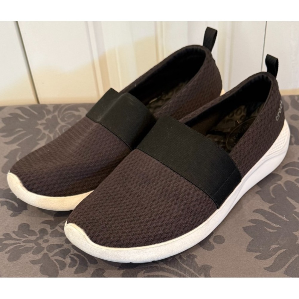 CROCS Shoes LiteRide Black Womens 9 Mesh Slip On Casual Sneakers Comfort 205727